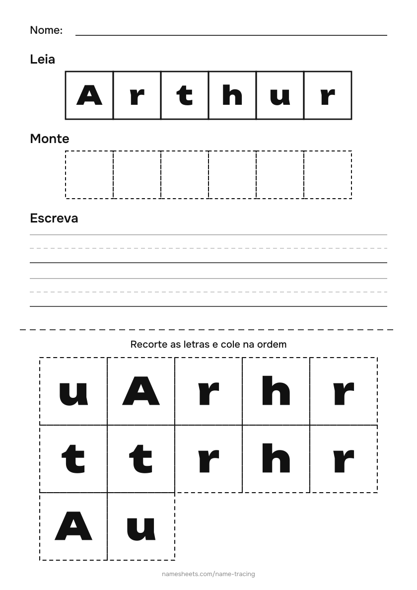 Recortar e colar: Arthur