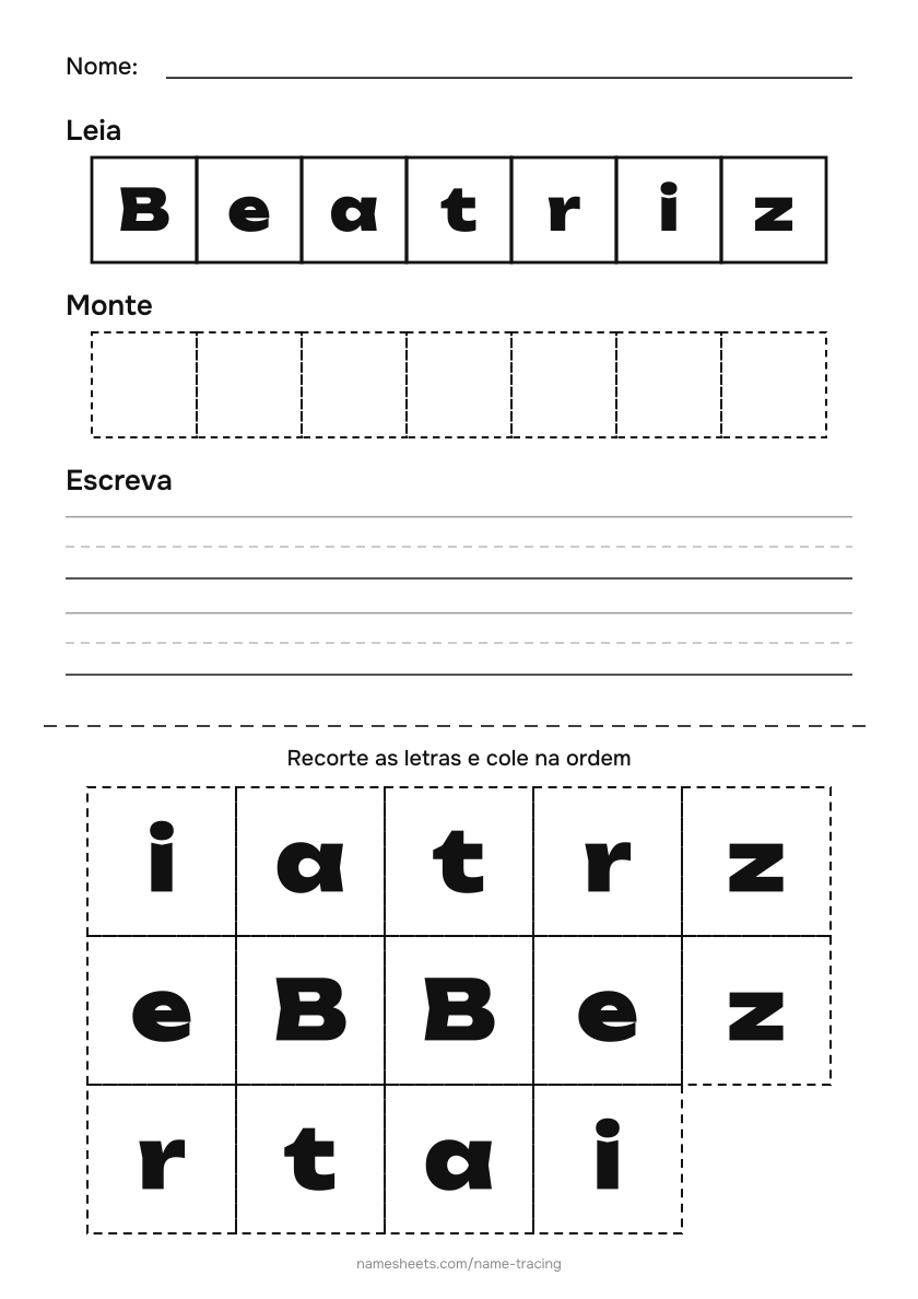 Recortar e colar: Beatriz