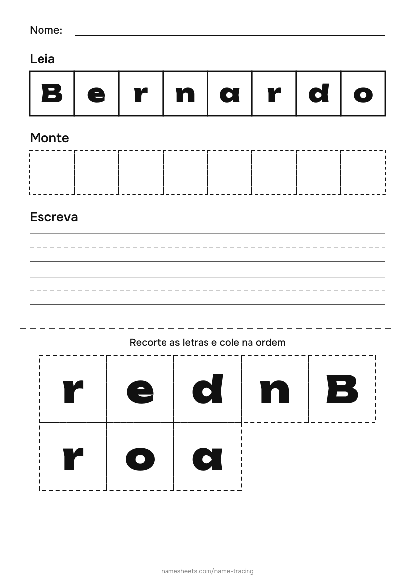 Recortar e colar: Bernardo