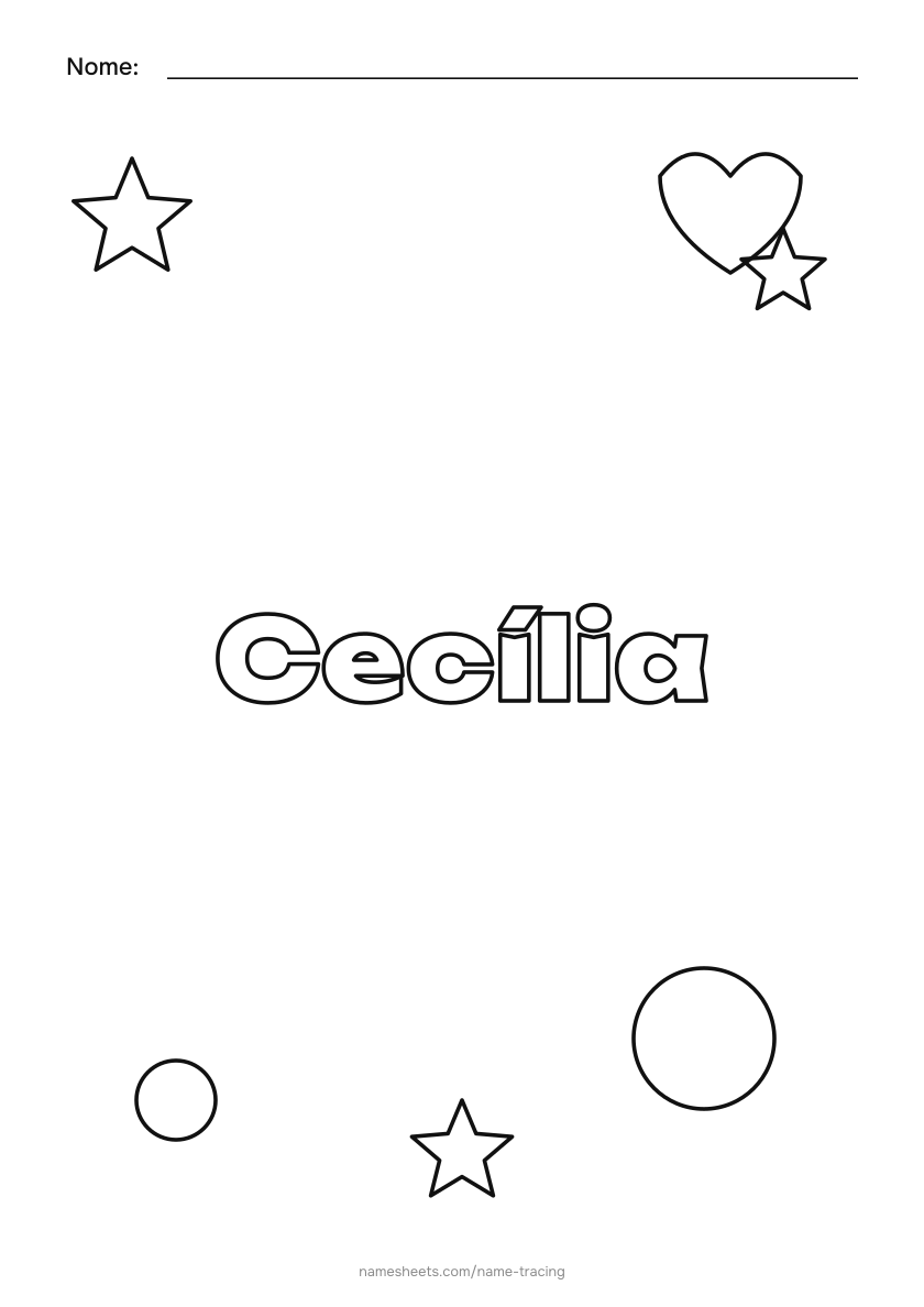Para colorir: Cecília