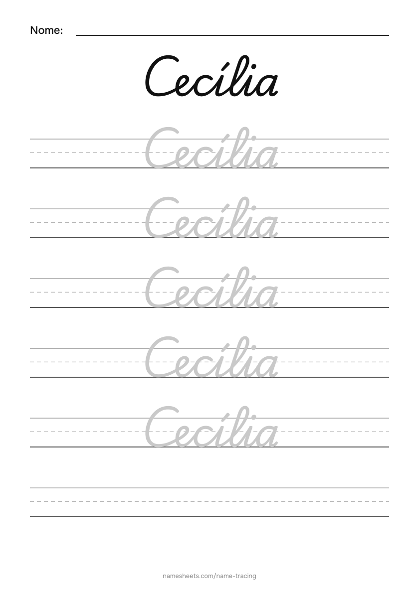 Cursiva: Cecília