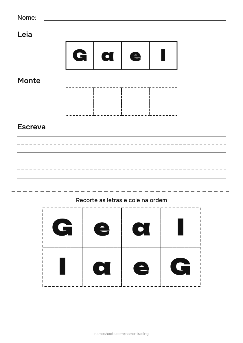 Recortar e colar: Gael