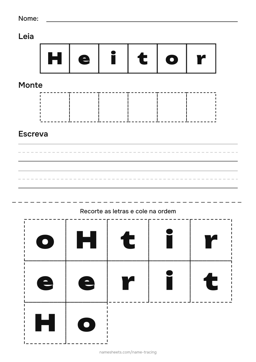 Recortar e colar: Heitor
