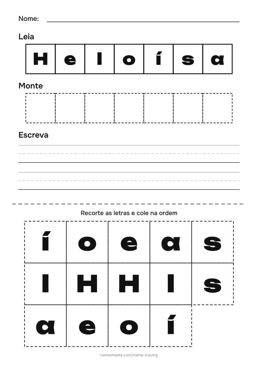 Recortar e colar: Heloísa