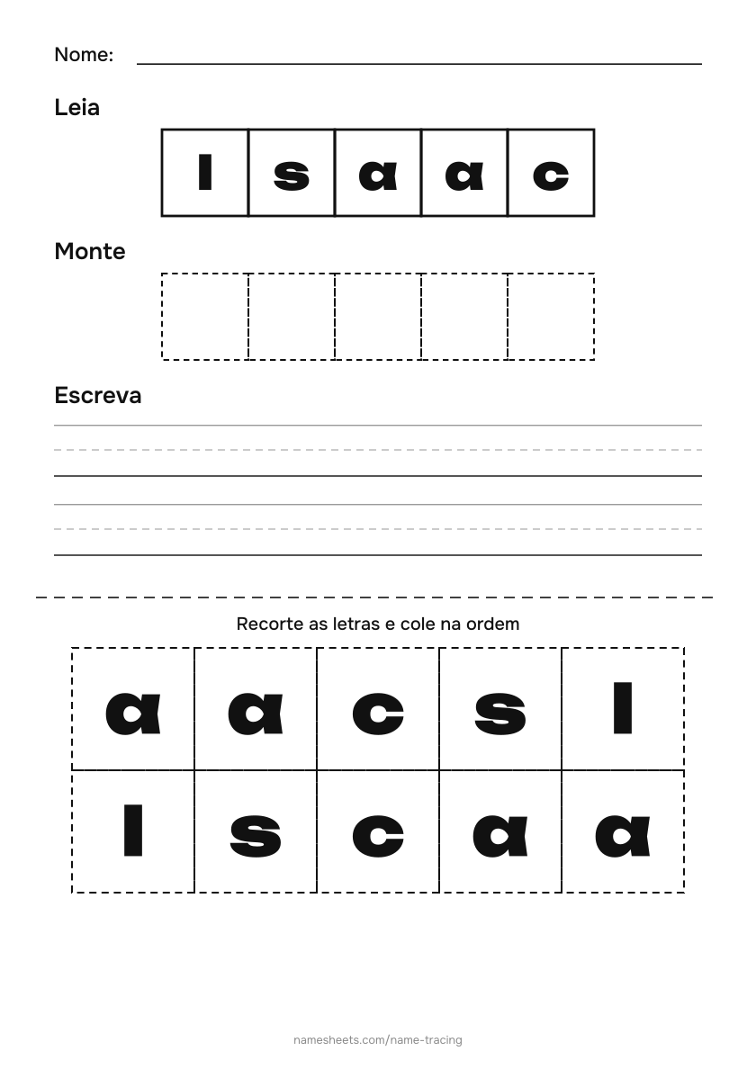 Recortar e colar: Isaac