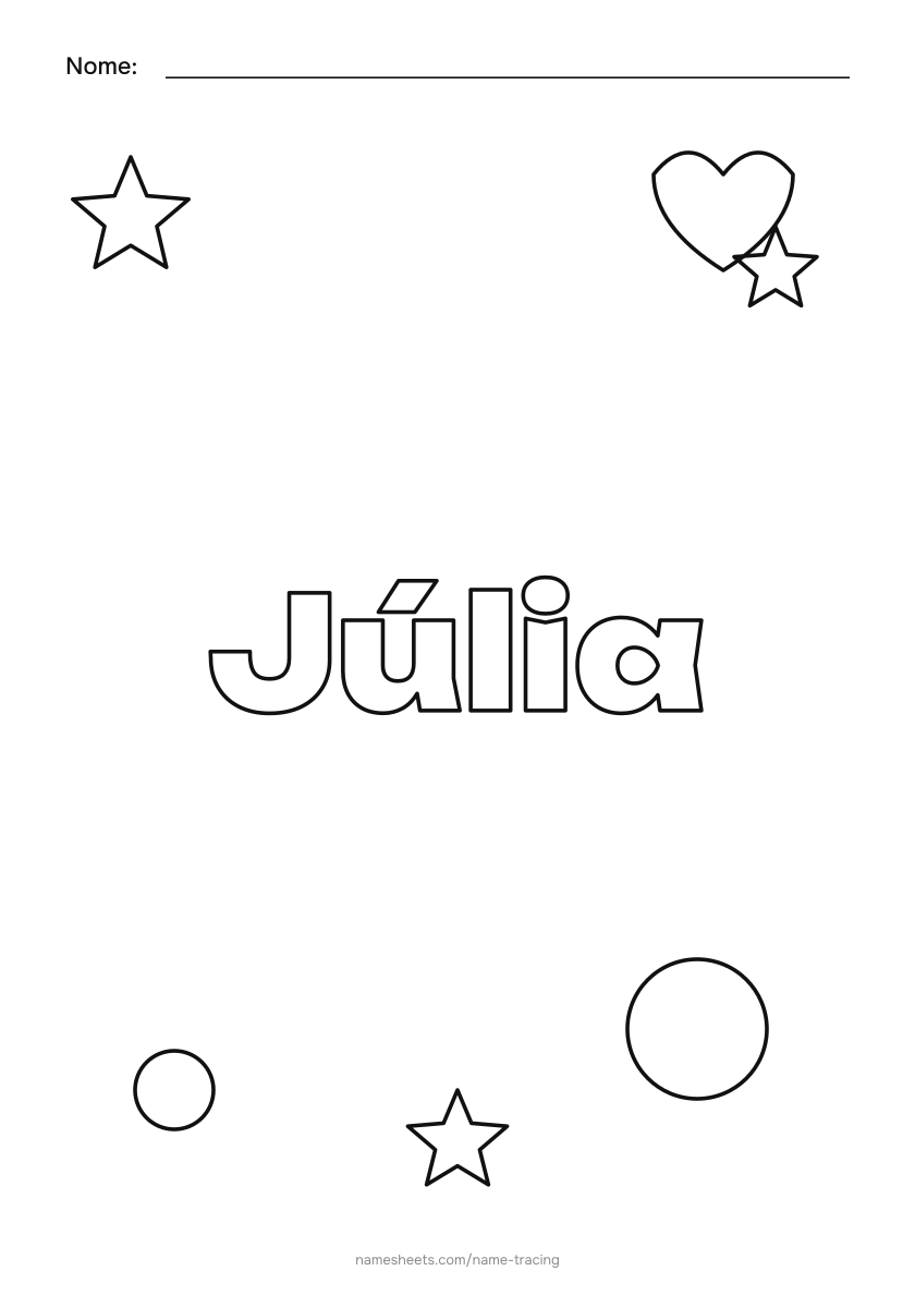 Para colorir: Júlia
