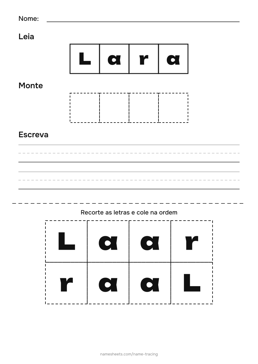 Recortar e colar: Lara