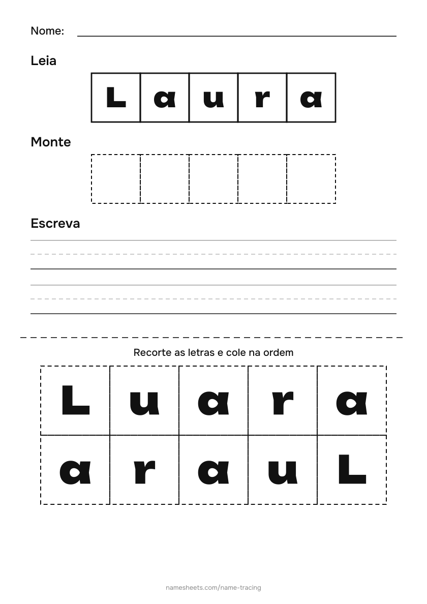 Recortar e colar: Laura