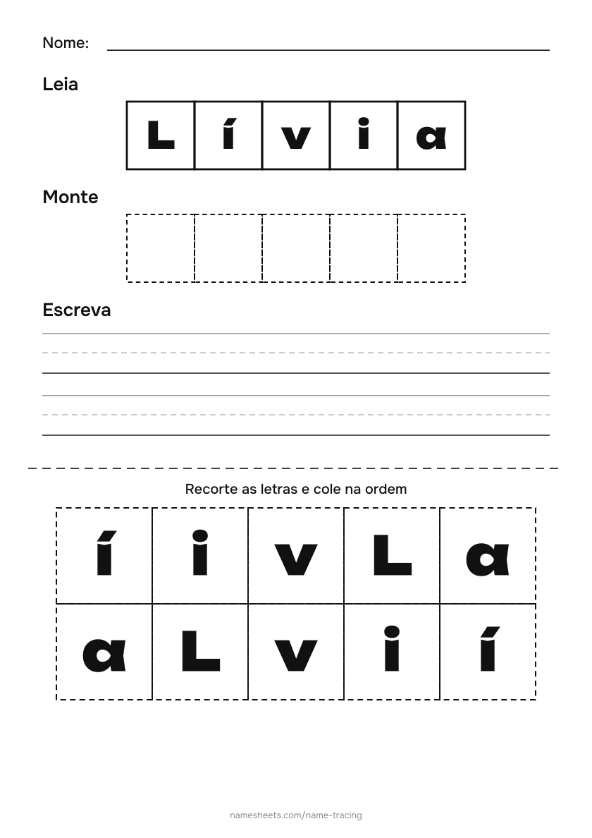 Recortar e colar: Lívia