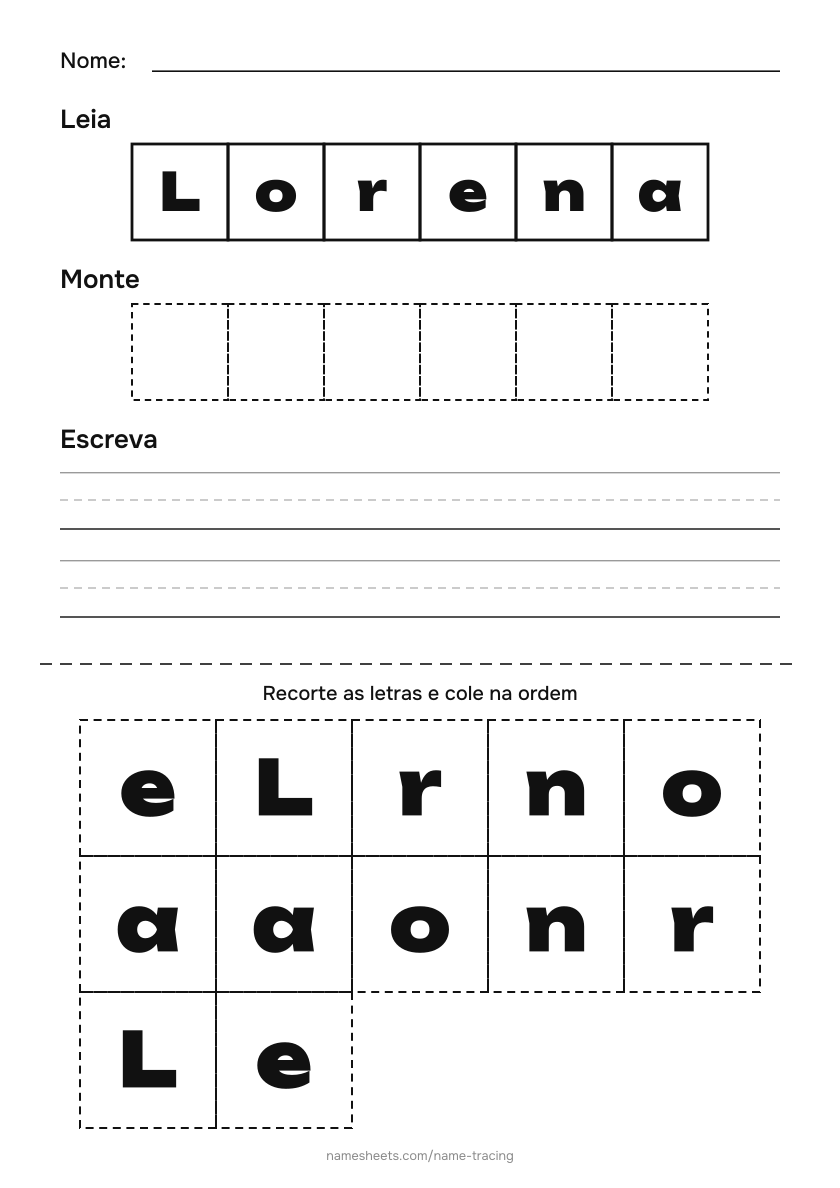Recortar e colar: Lorena