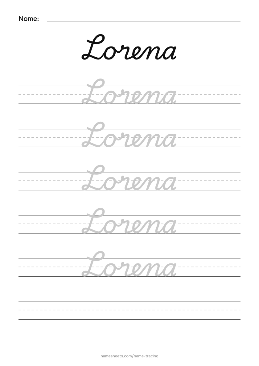 Cursiva: Lorena