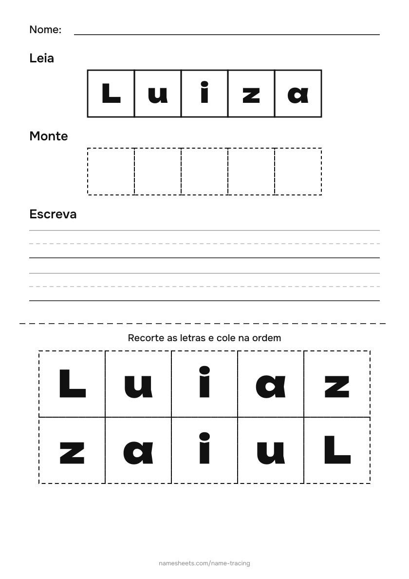 Recortar e colar: Luiza