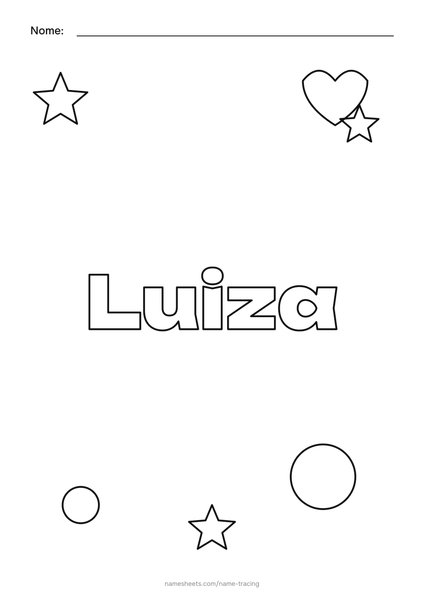 Para colorir: Luiza