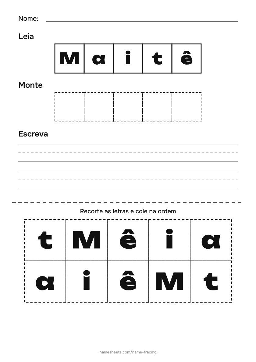 Recortar e colar: Maitê