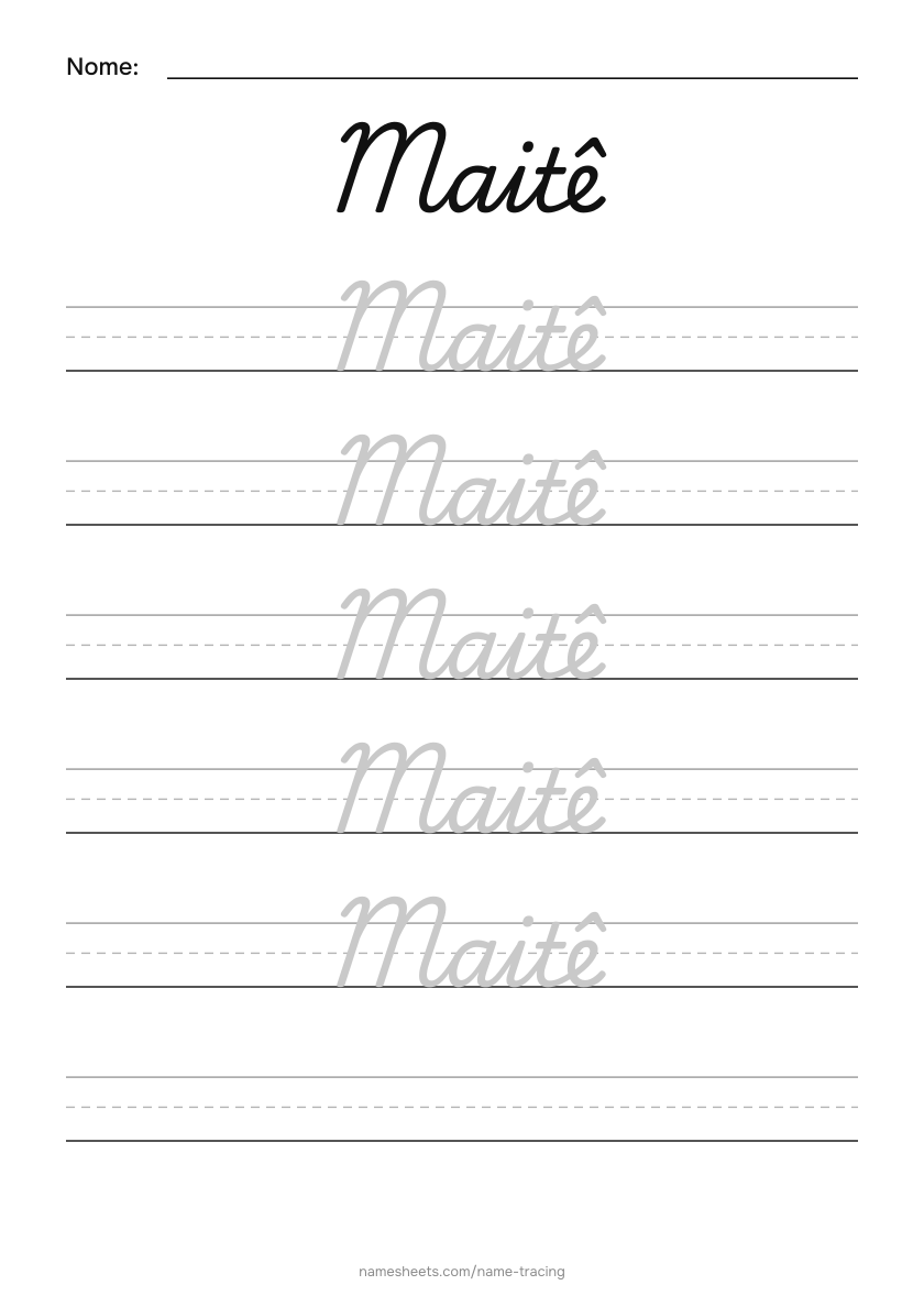 Cursiva: Maitê