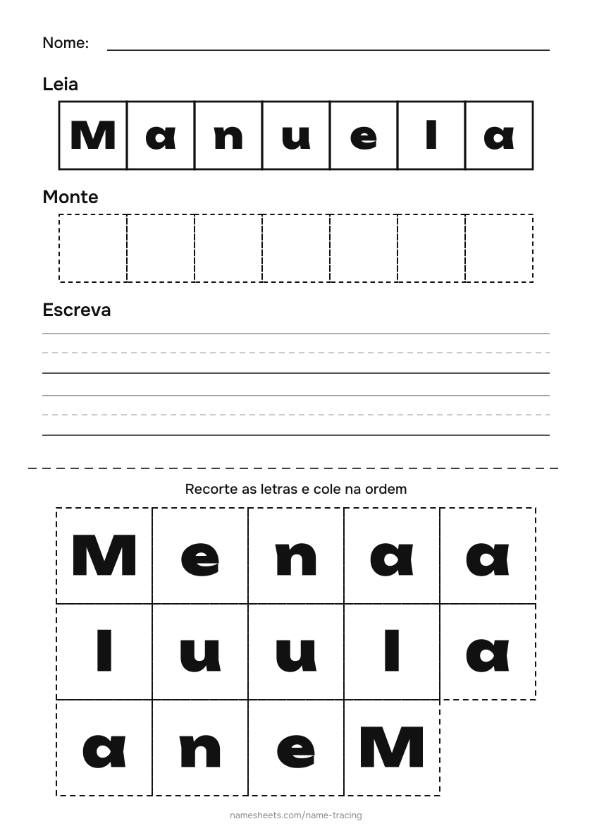 Recortar e colar: Manuela