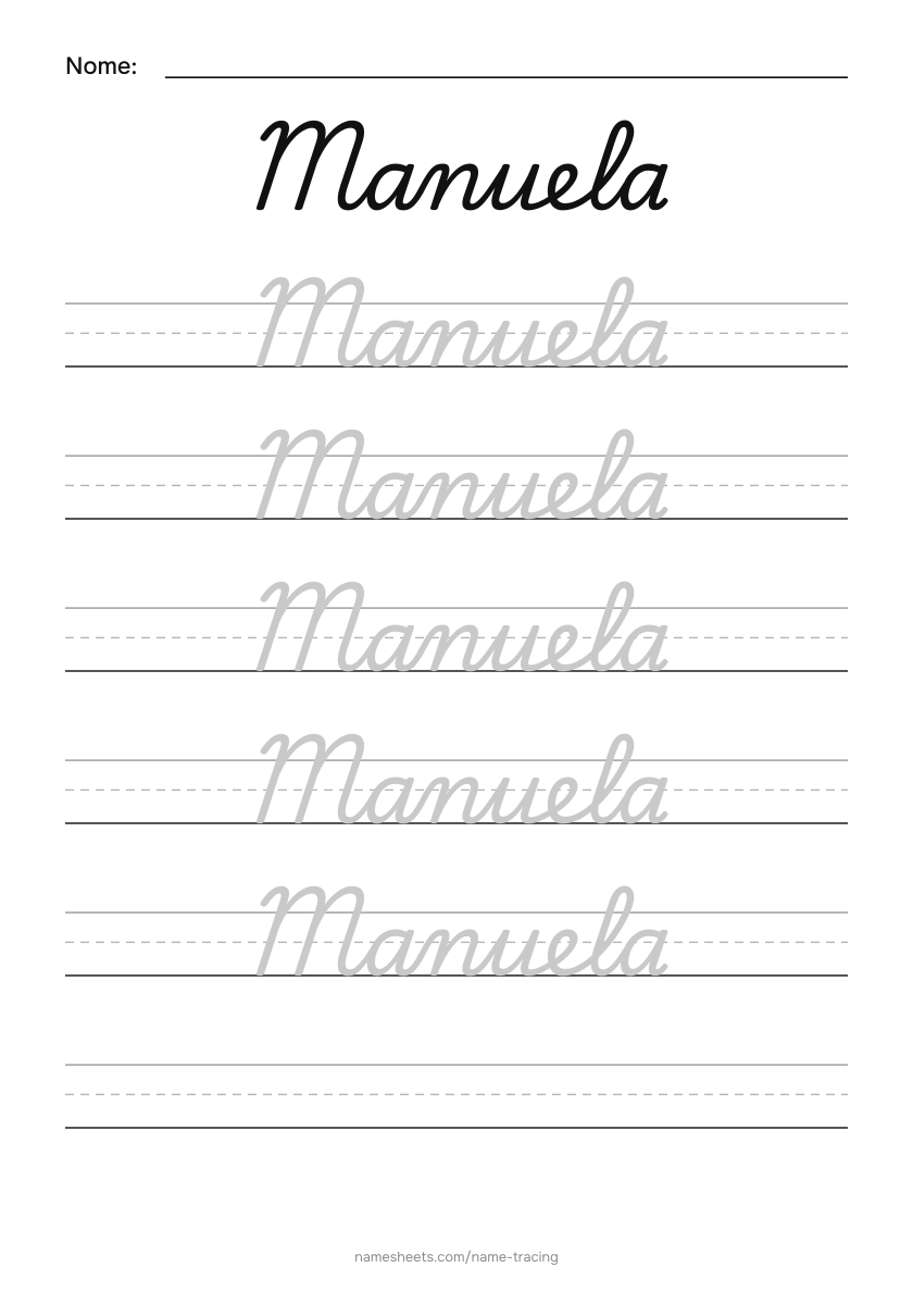 Cursiva: Manuela