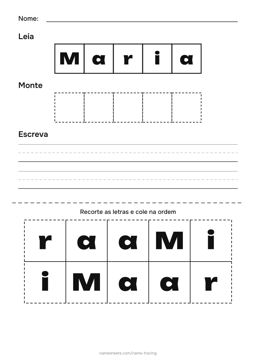 Recortar e colar: Maria