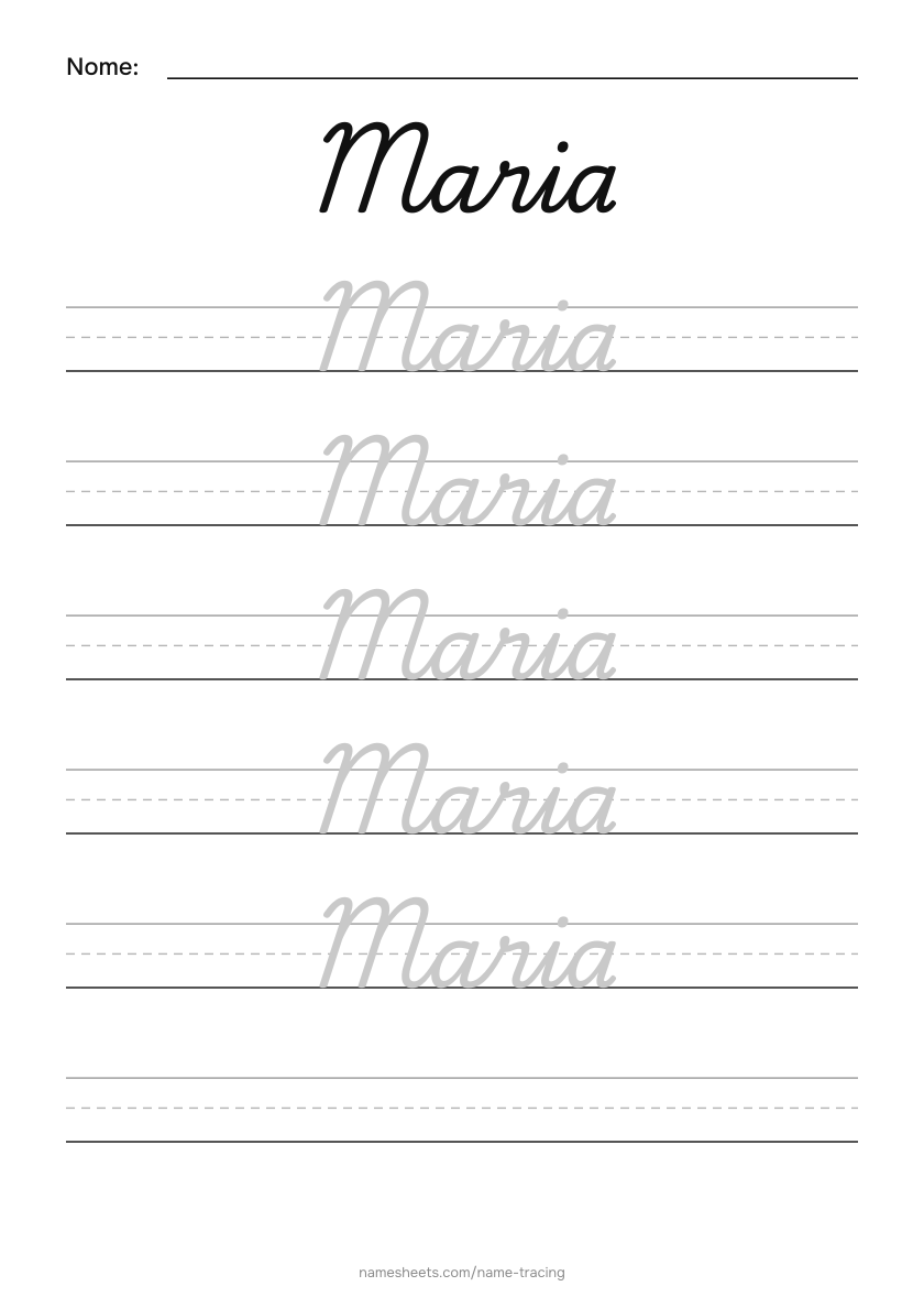 Cursiva: Maria