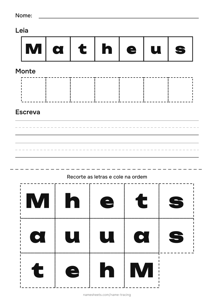 Recortar e colar: Matheus
