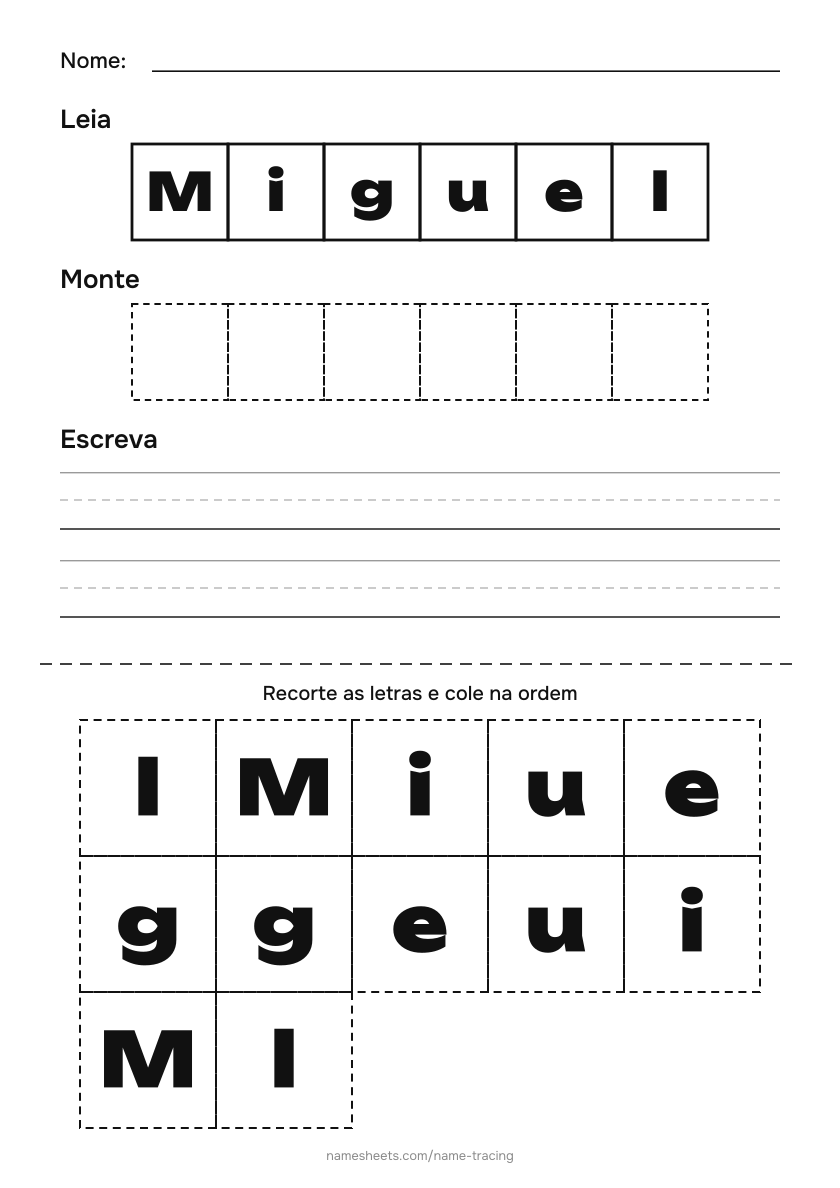 Recortar e colar: Miguel