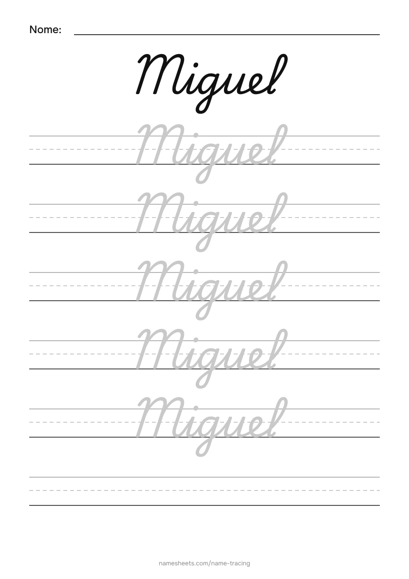 Cursiva: Miguel