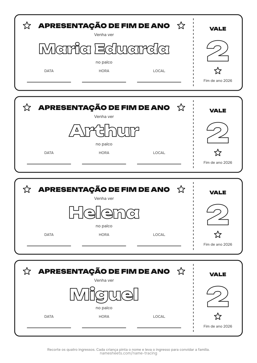 Ingressos da turma